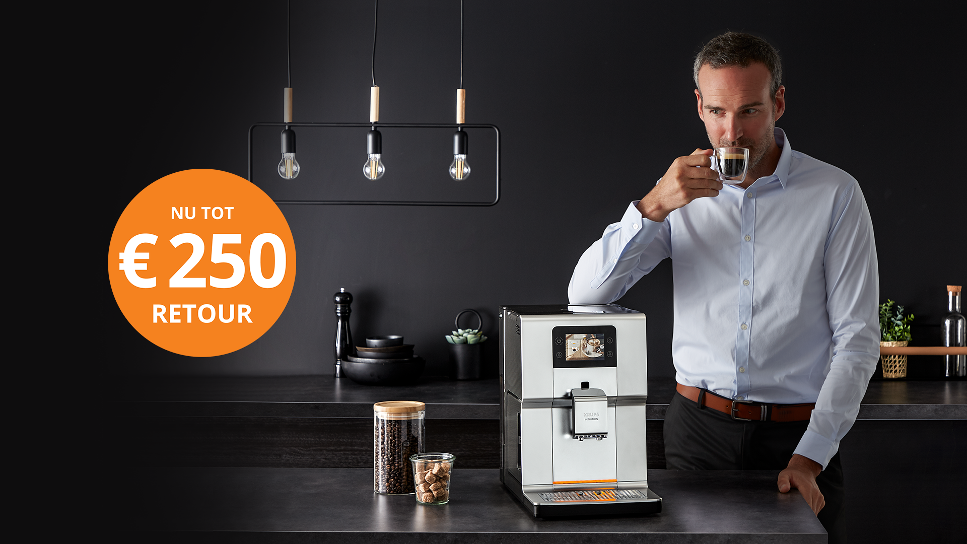 Nu tot €250 retour bij aankoop van een Krups volautomatische espressomachine Voorjaarsactie Krups volautomaten
